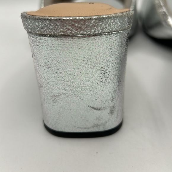 A New Day Silver Metallic Slide on Open Toe Heels Size 8 - Picture 5 of 12
